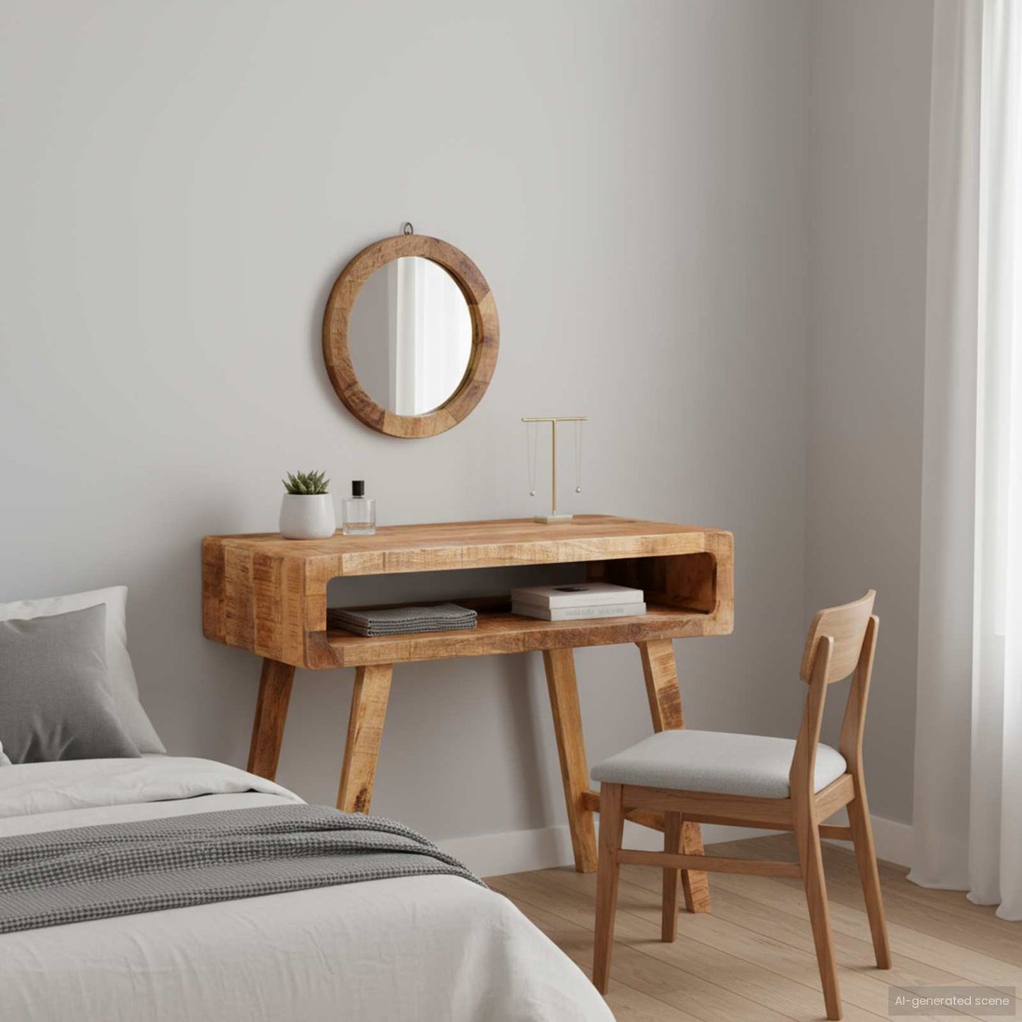 Dressing Table Brown 90 x 76 x 45 cm Solid Mango Wood