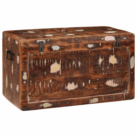 Storage Box with Storage with Door Brown Solid Mango Wood