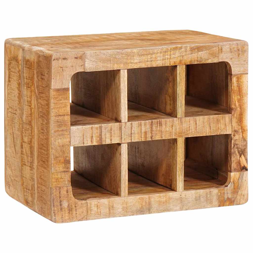 Wine Rack with Storage Brown 44 x 30 x 35 cm Solid Mango Wood