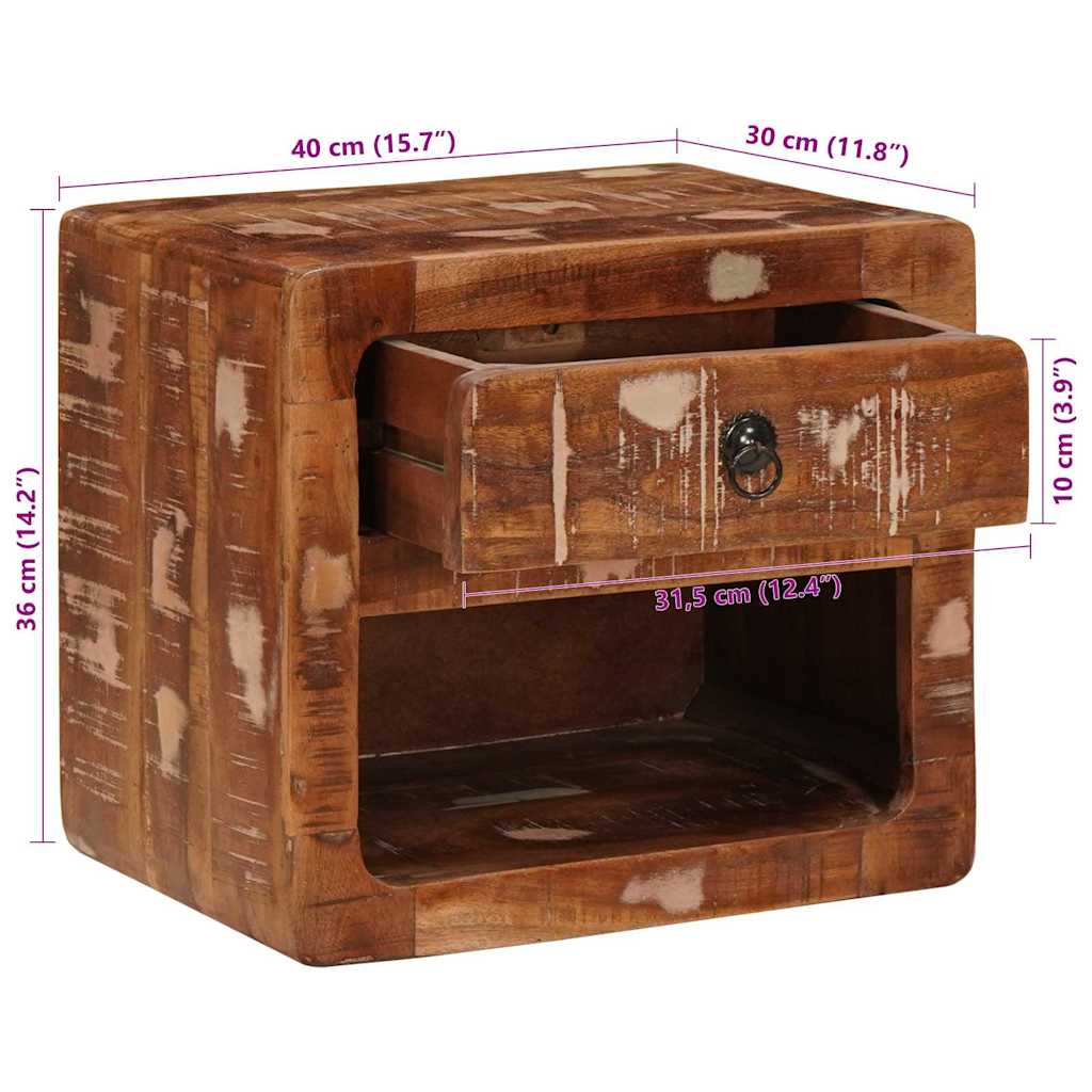 Wall-mounted Beside Cabinet Multicolour 40 x 30 x 36 cm