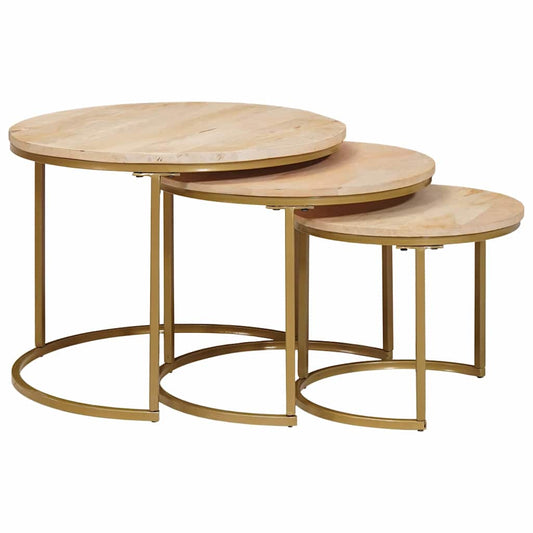 Nesting Coffee Tables 3 pcs Brown 60 x 60 x 45 cm