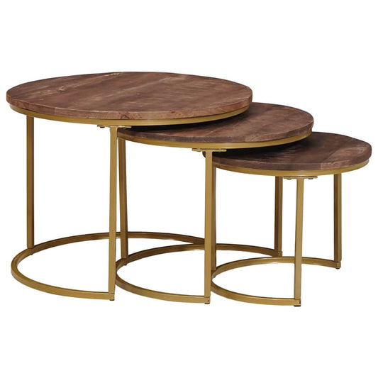 Nesting Coffee Tables 3 pcs Dark Brown 60 x 60 x 45 cm