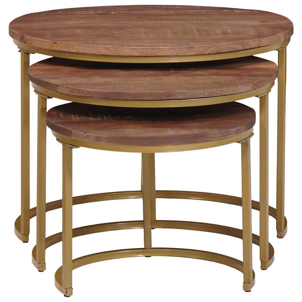 Nesting Coffee Tables 3 pcs Dark Brown 60 x 60 x 45 cm