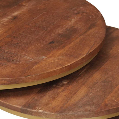 Nesting Coffee Tables 3 pcs Solid Mango Wood and Steel