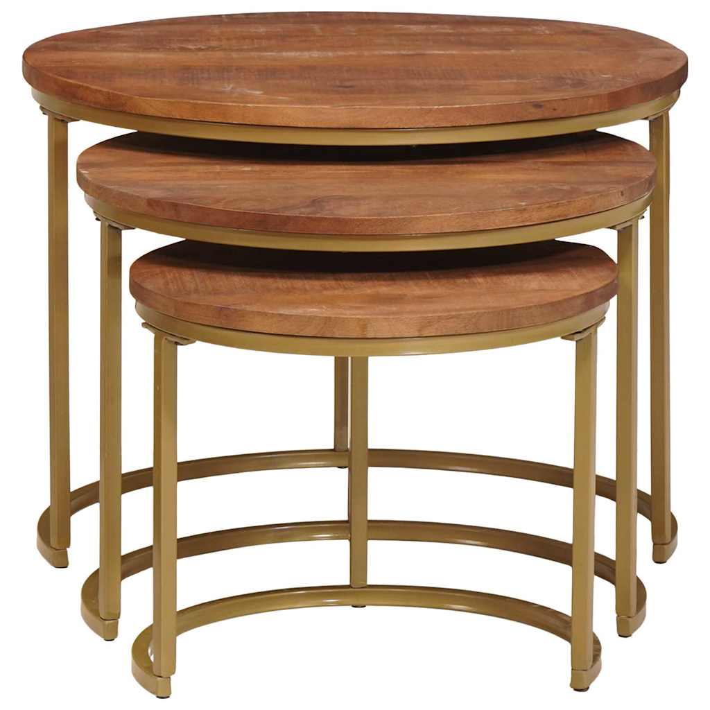 Nesting Coffee Tables 3 pcs Honey Brown 60 x 60 x 45 cm
