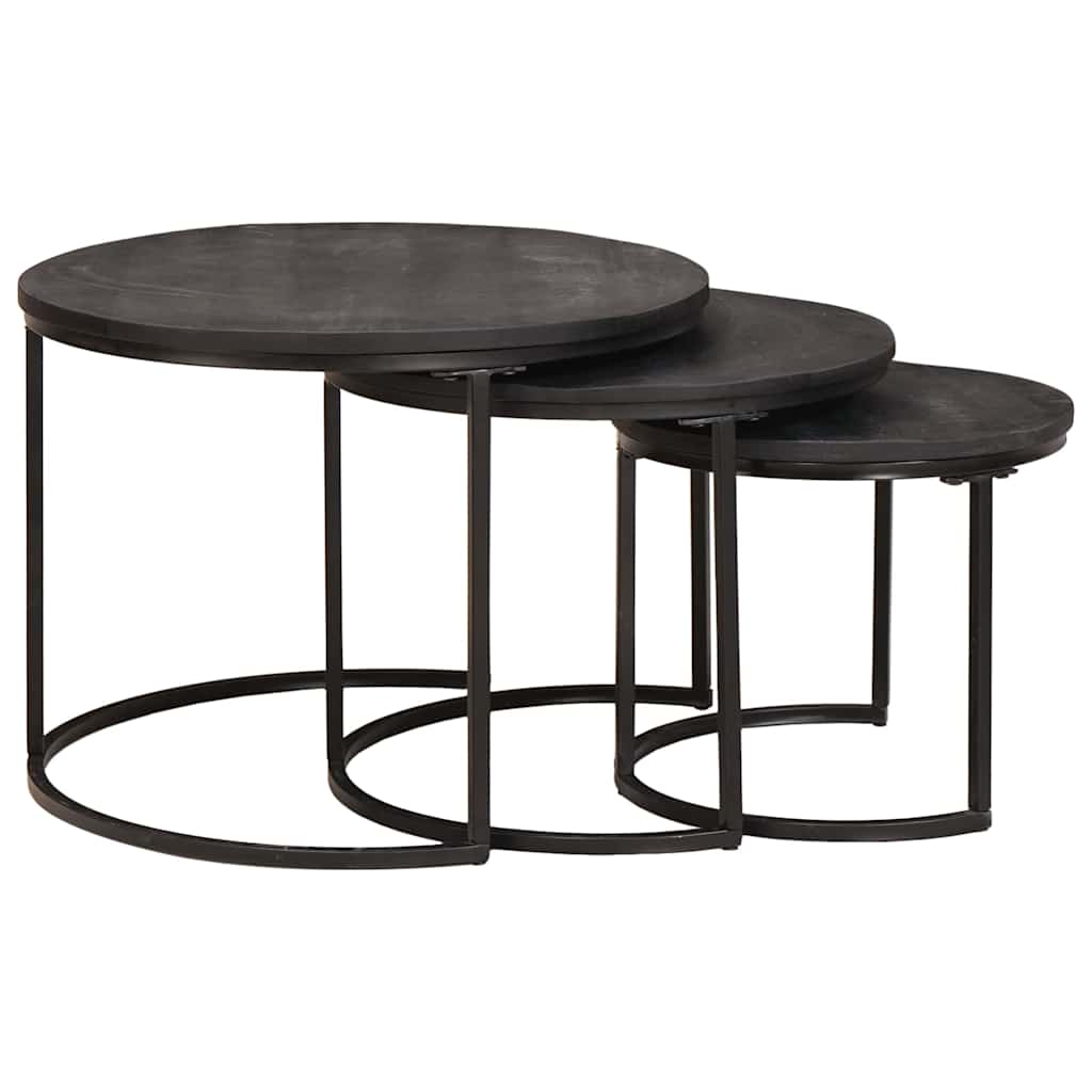 Nesting Coffee Tables 3 pcs Black 54 x 54 x 40 cm
