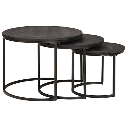 Nesting Coffee Tables 3 pcs Black 54 x 54 x 40 cm