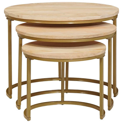 Nesting Coffee Tables 3 pcs Brown 54 x 54 x 40 cm