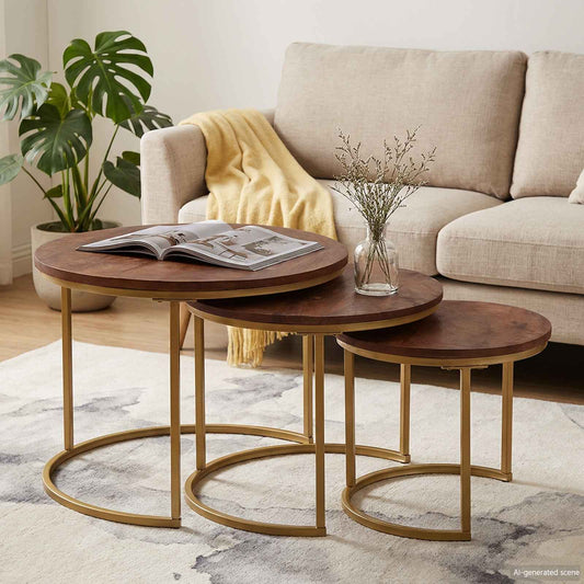 Nesting Coffee Tables 3 pcs Dark Brown 54 x 54 x 40 cm