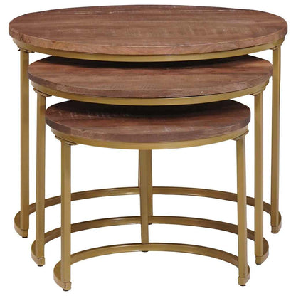 Nesting Coffee Tables 3 pcs Dark Brown 54 x 54 x 40 cm