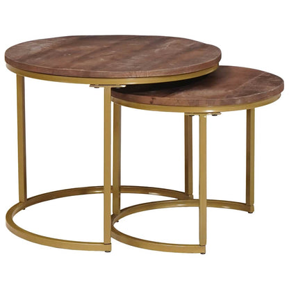 Nesting Coffee Tables 2 pcs Solid Mango Wood and Steel