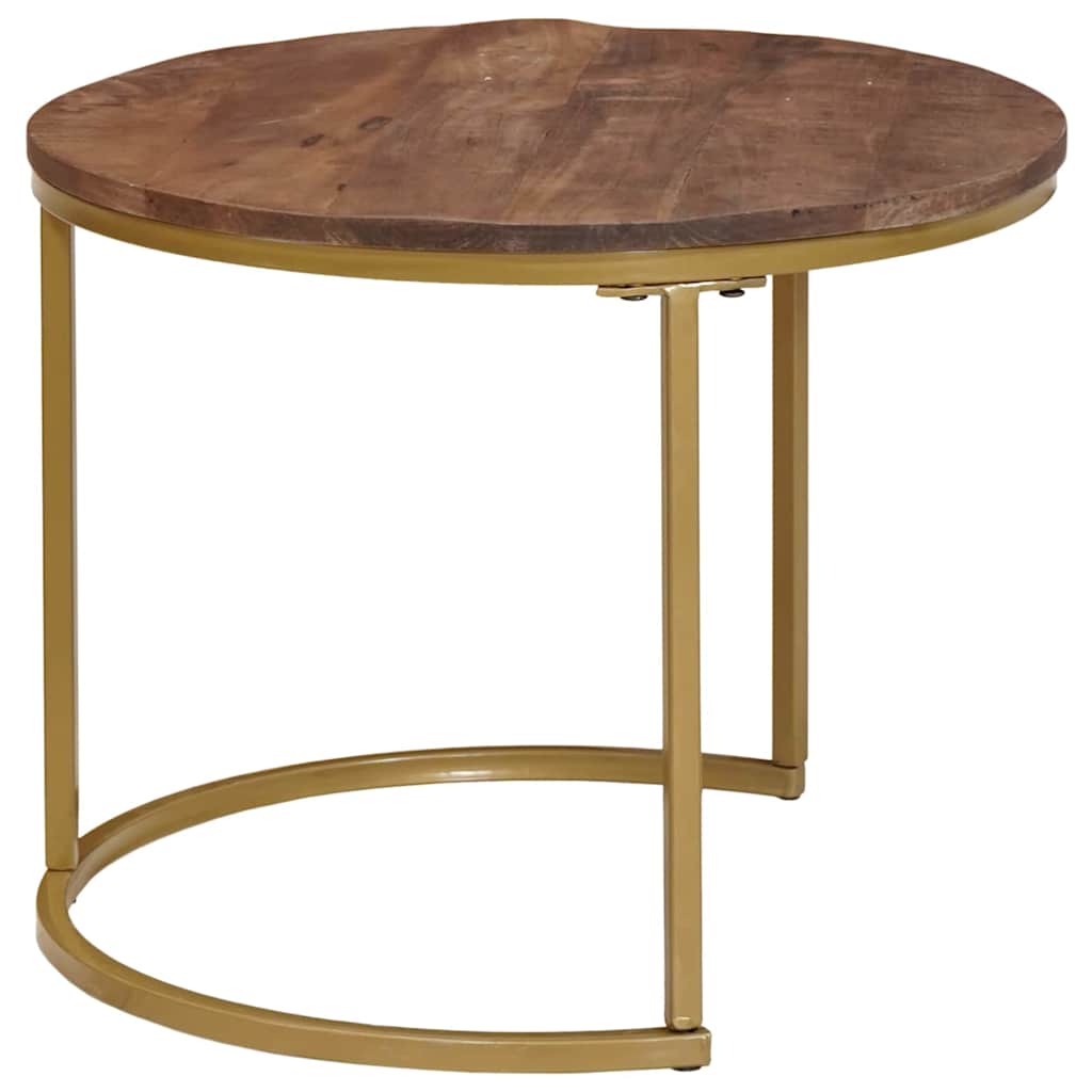 Nesting Coffee Tables 2 pcs Solid Mango Wood and Steel