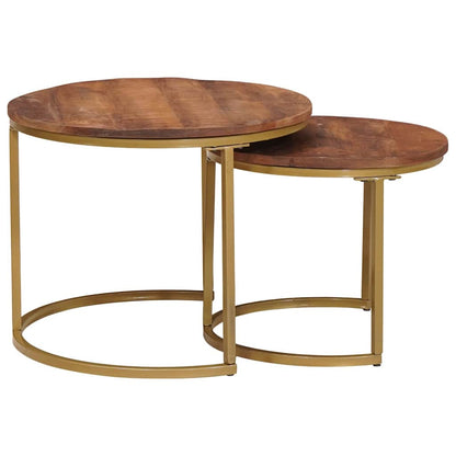 Nesting Coffee Tables 2 pcs Solid Mango Wood and Steel