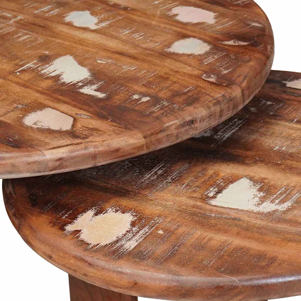 Nesting Coffee Tables 2 pcs Multicolour Solid Reclaimed Wood
