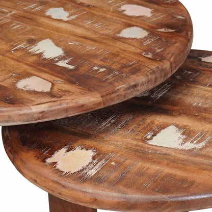 Nesting Coffee Tables 2 pcs Multicolour Solid Reclaimed Wood