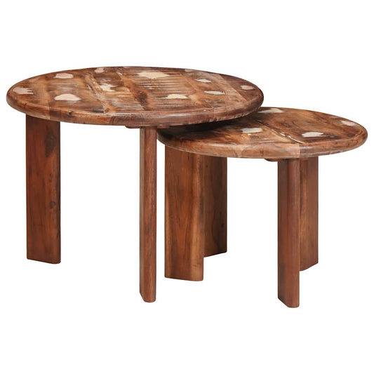 Nesting Coffee Tables 2 pcs Multicolour Ø 50 x 40 cm