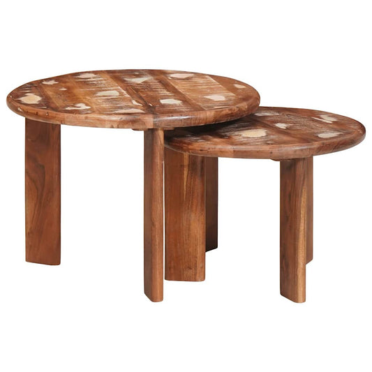 Nesting Coffee Tables 2 pcs Multicolour Ø 50 x 40 cm