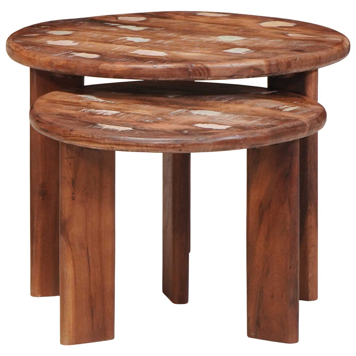 Nesting Coffee Tables 2 pcs Multicolour Solid Reclaimed Wood
