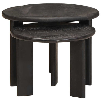 Nesting Coffee Tables 2 pcs White Solid Mango Wood