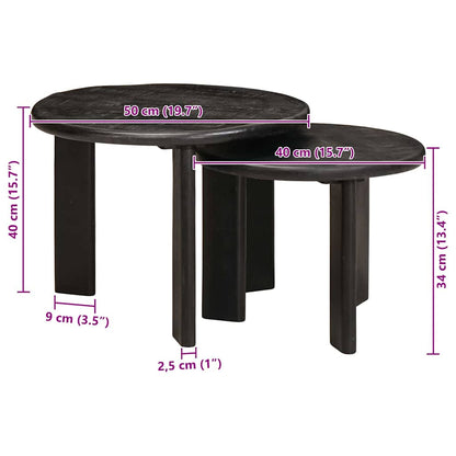 Nesting Coffee Tables 2 pcs White Solid Mango Wood