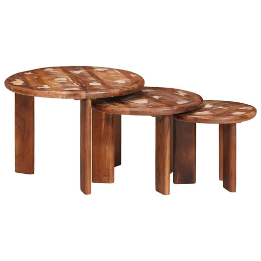 Nesting Coffee Tables 3 pcs Multicolour Ø 54 x 40 cm