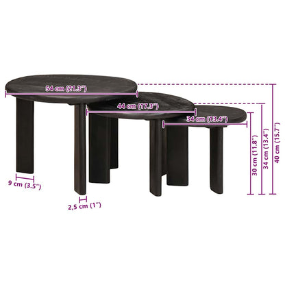 Nesting Coffee Tables 3 pcs White Solid Mango Wood