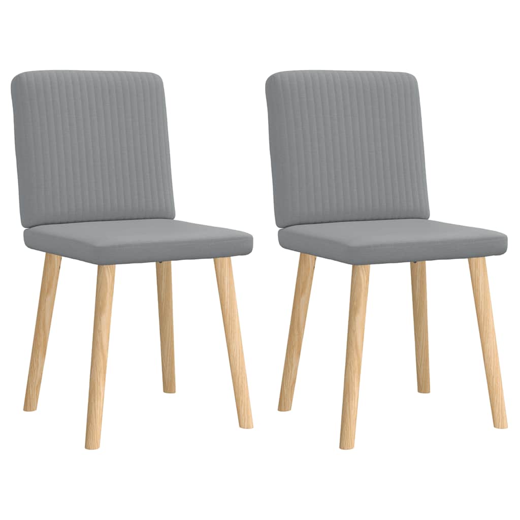 Dining Chairs 2 pcs Light Gray Fabric
