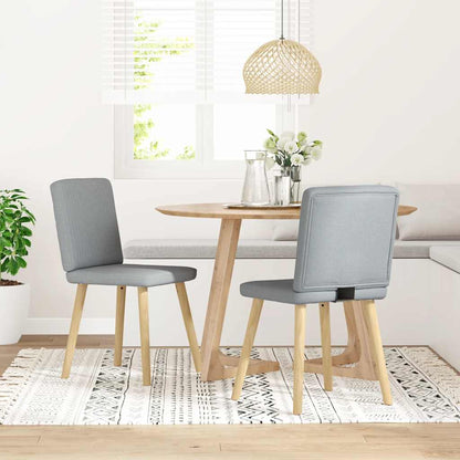 Dining Chairs 2 pcs Light Gray Fabric