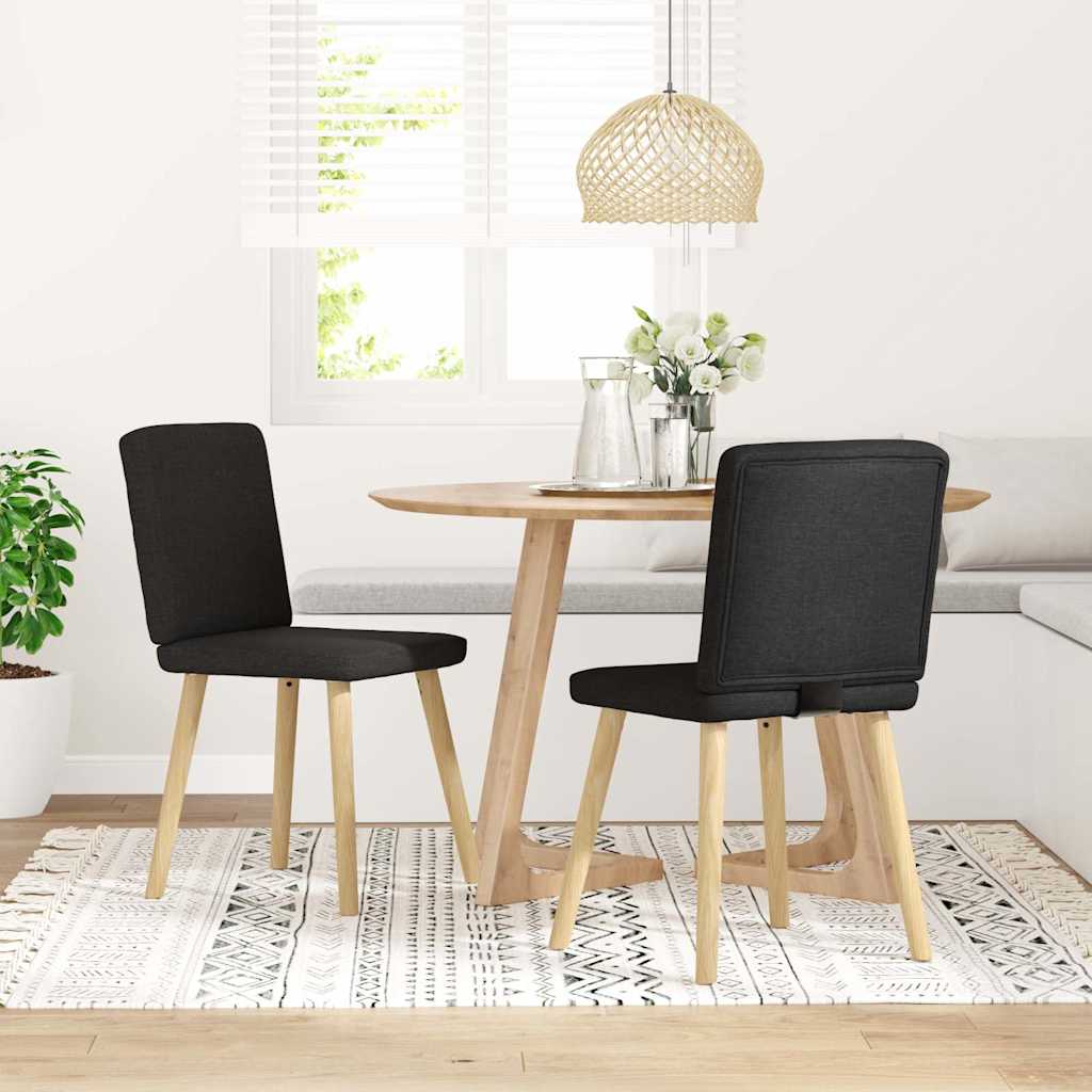 Dining Chairs 2 pcs Black Fabric