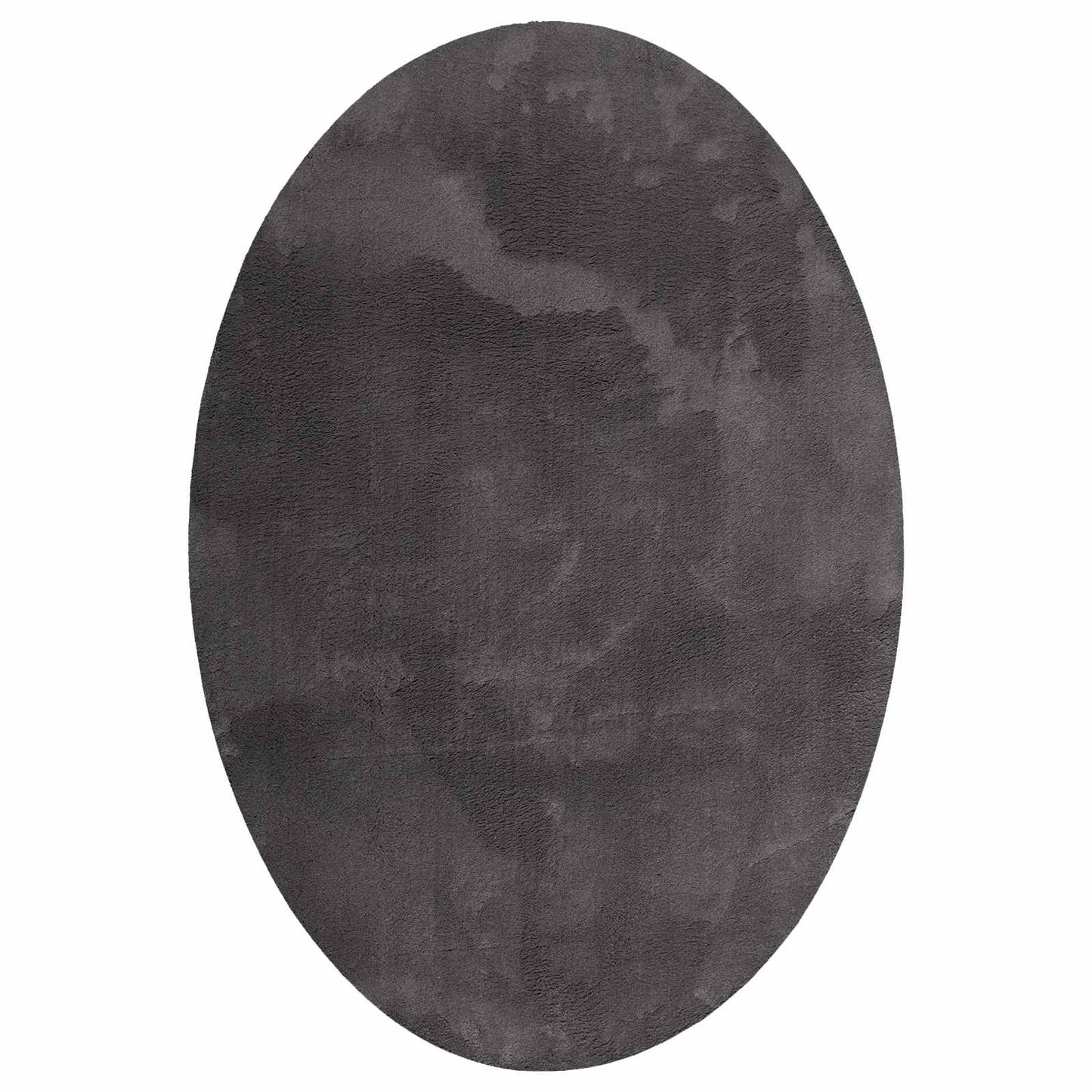 Area Rugs Oval HUARTE Anthracite 120 x 170 cm 100% Polyester