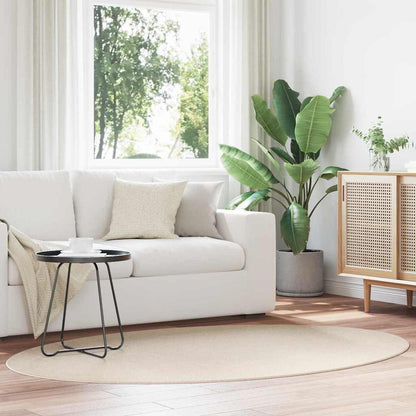 Area Rugs Oval HUARTE Beige 140 x 200 cm 100% Polyester