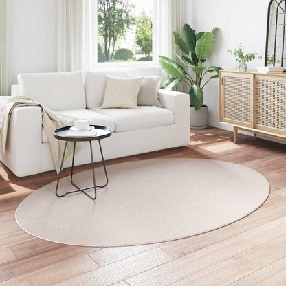 Area Rugs Oval HUARTE Sand 140 x 200 cm 100% Polyester