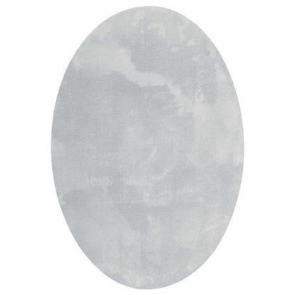 Area Rugs Oval HUARTE Grey 140 x 200 cm 100% Polyester