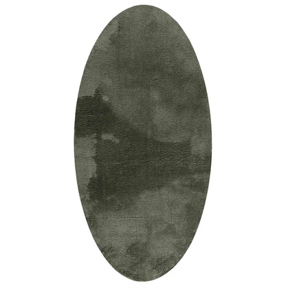 Area Rugs Oval HUARTE Forest Green 100 x 200 cm 100% Polyester