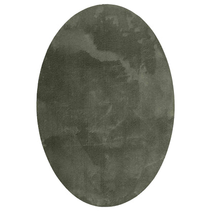 Area Rugs Oval HUARTE Forest Green 170 x 120 cm 100% Polyester