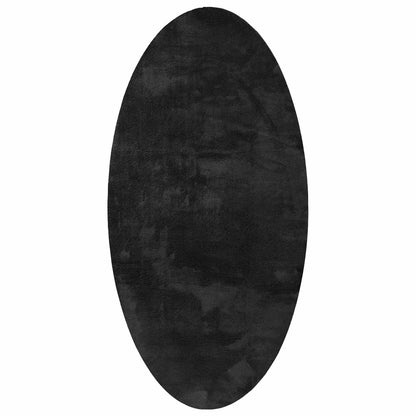 Carpet HUARTE Black 100 x 200 cm 100% Polyester