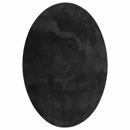 Area Rugs Oval HUARTE Black 120 x 170 cm 100% Polyester