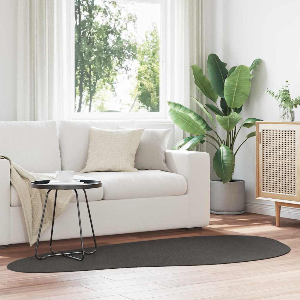 Carpet HUARTE Anthracite 100 x 200 cm Polyester