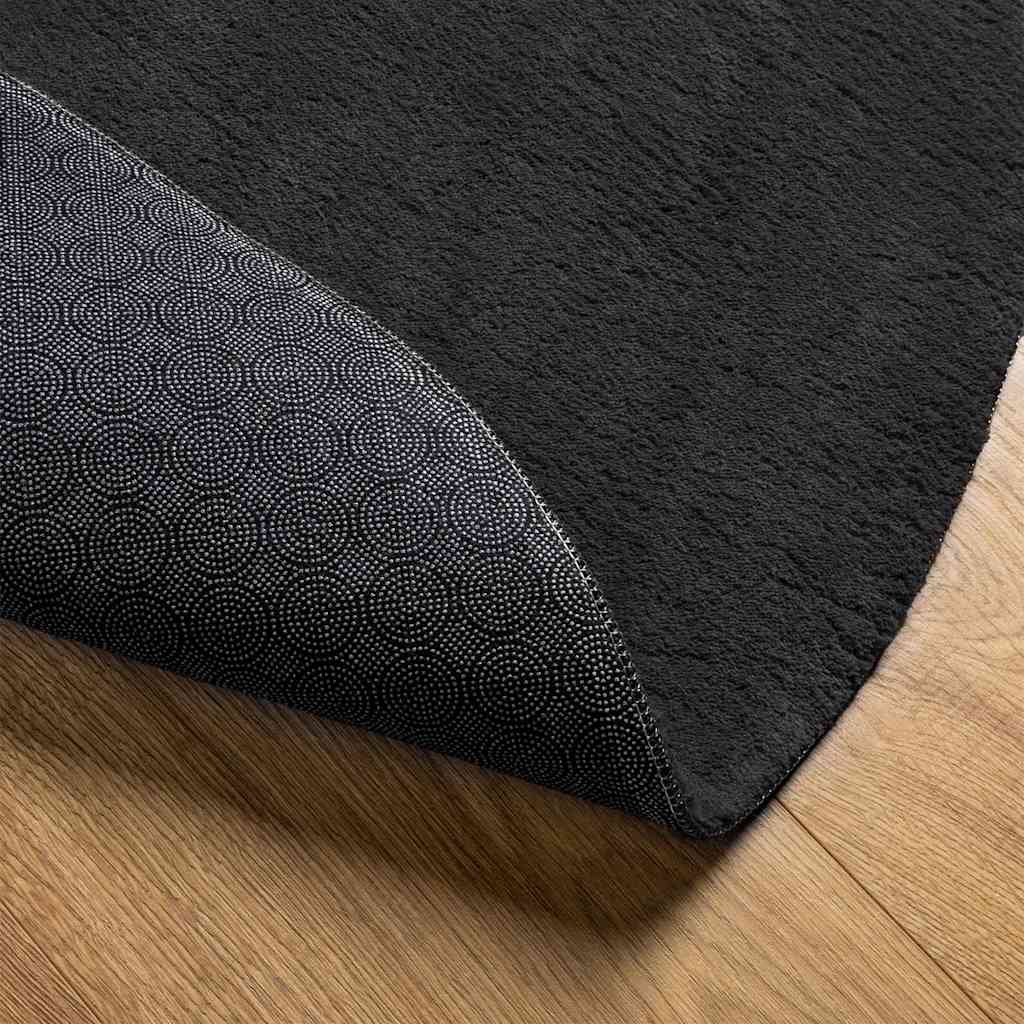 Carpet HUARTE Black 80 x 150 cm Polyester