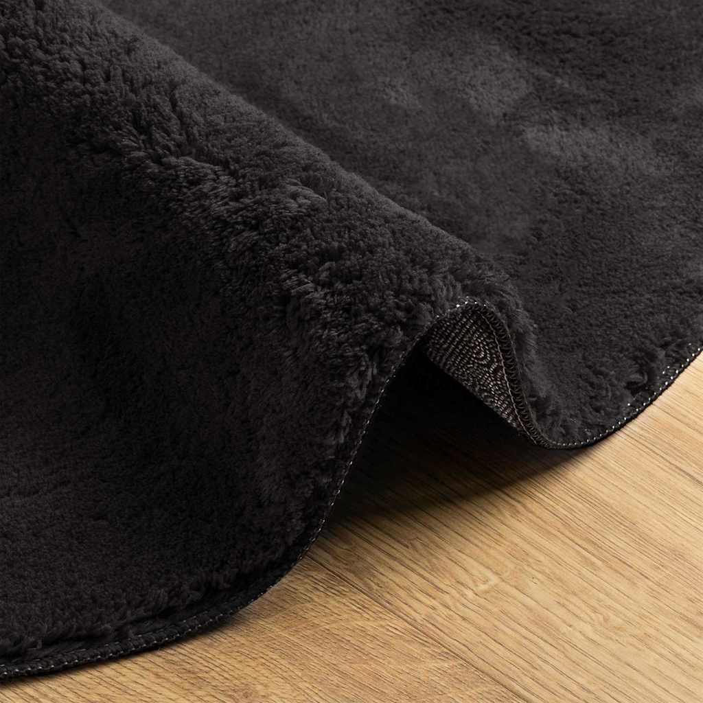 Carpet HUARTE Black 80 x 150 cm Polyester