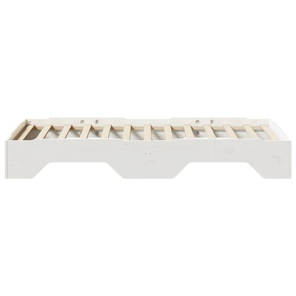 Bed Frame | White | Solid pine wood, Plywood slats | Single |  Stackable