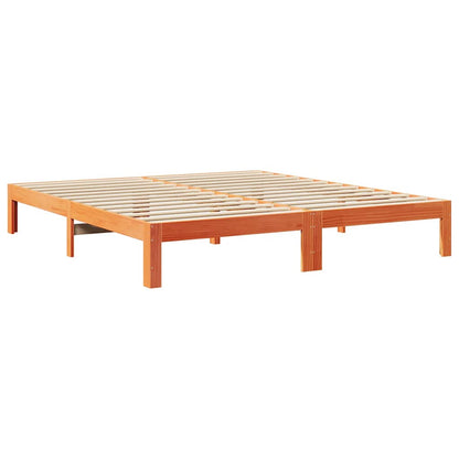 Bed Frame without Mattress Wax Brown 160x200 cm Solid Wood Pine
