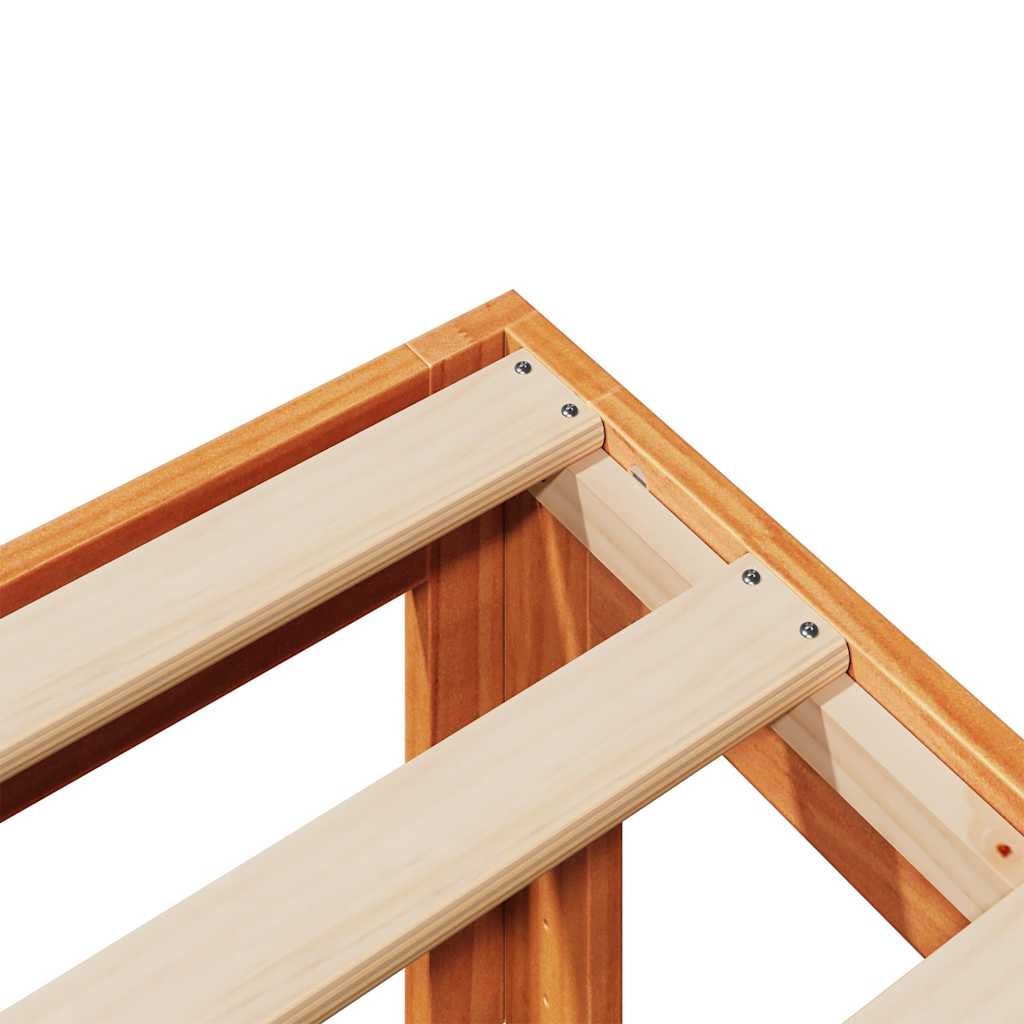 Bed Frame without Mattress Wax Brown 160x200 cm Solid Wood Pine