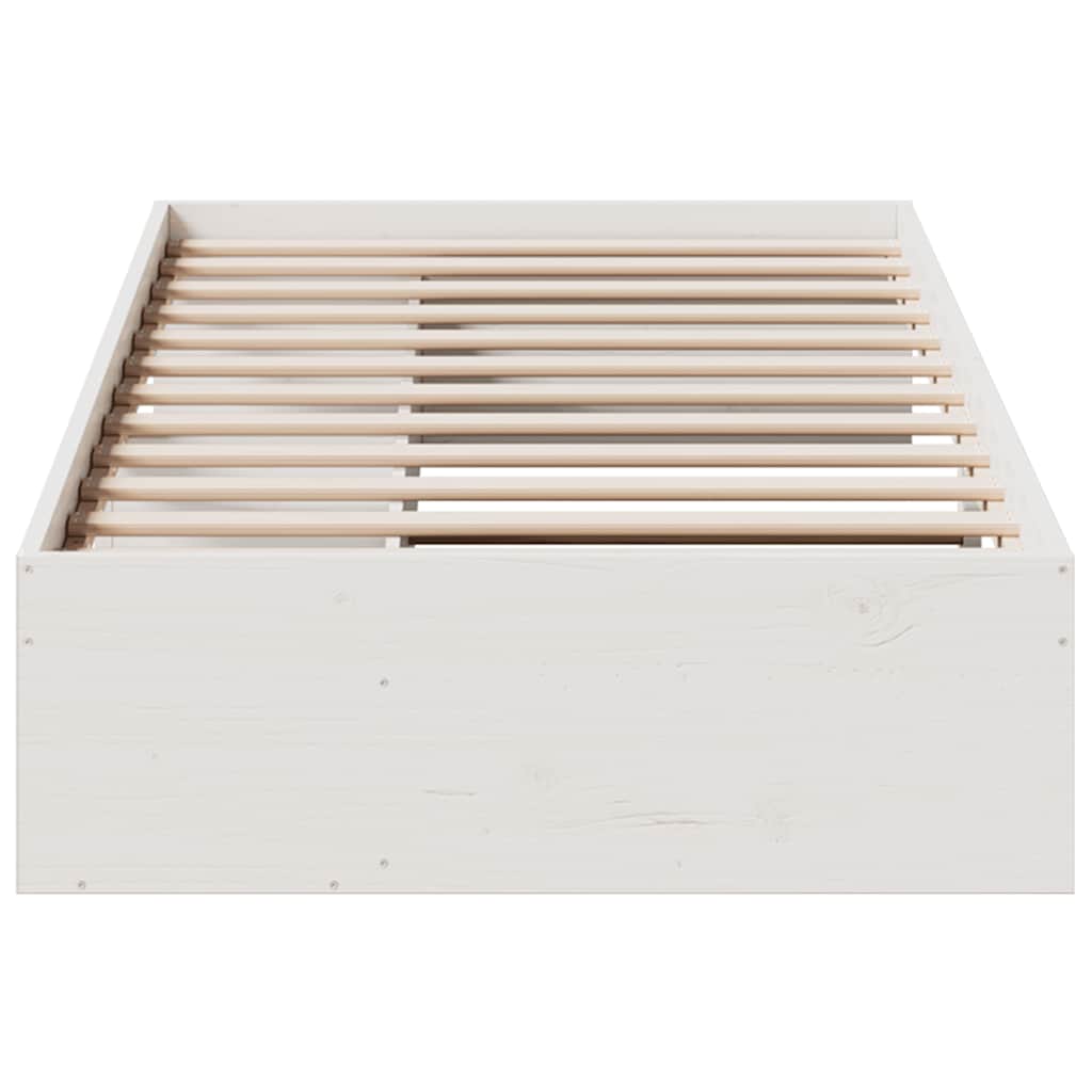 Day Bed without Mattress White 100x200 cm Solid Wood Pine