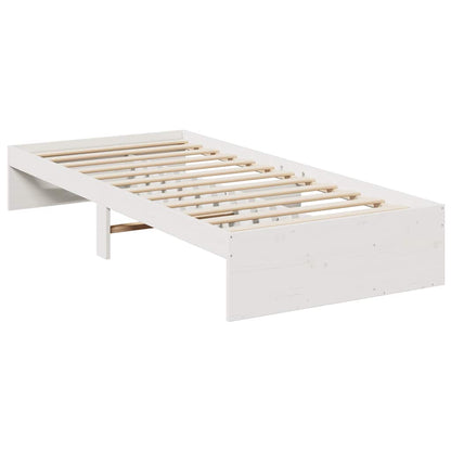 Day Bed without Mattress White 100x200 cm Solid Wood Pine