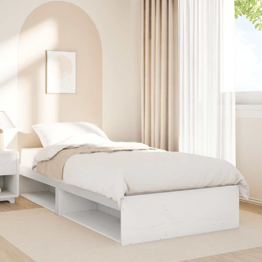 Day Bed without Mattress White 90x200 cm Solid Wood Pine