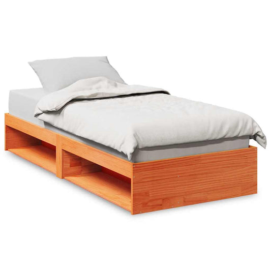 Day Bed without Mattress Wax Brown 90x200 cm Solid Wood Pine