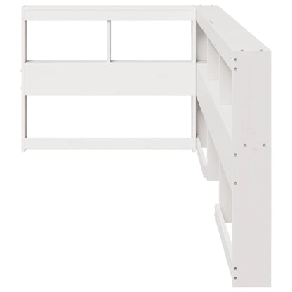 Bookcase Headboard L-Shaped White 80 cm Solid Wood Pine