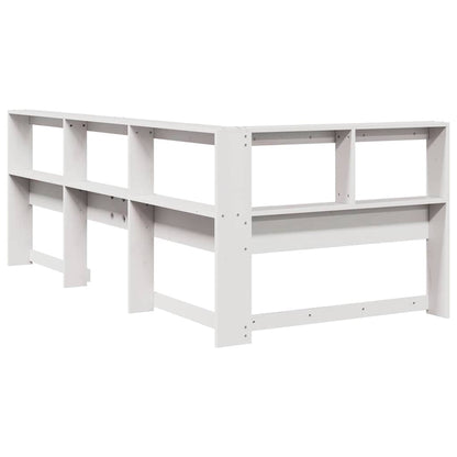 Bookcase Headboard L-Shaped White 80 cm Solid Wood Pine