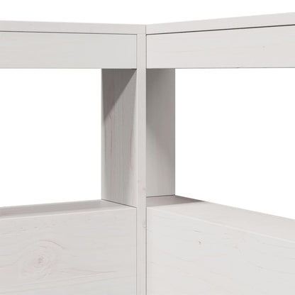 Bookcase Headboard L-Shaped White 80 cm Solid Wood Pine